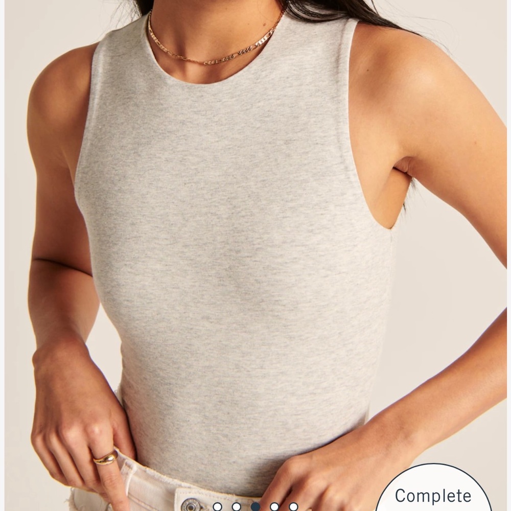 Abercrombie & Fitch Cotton Seamless Fabric Crew Tank Bodysuit size medium NWT